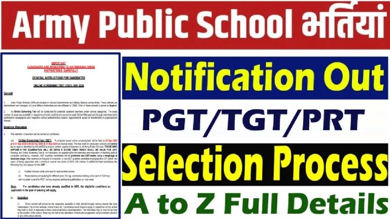 Army School AWES TGT, PGT, PRT Recruitment 2025