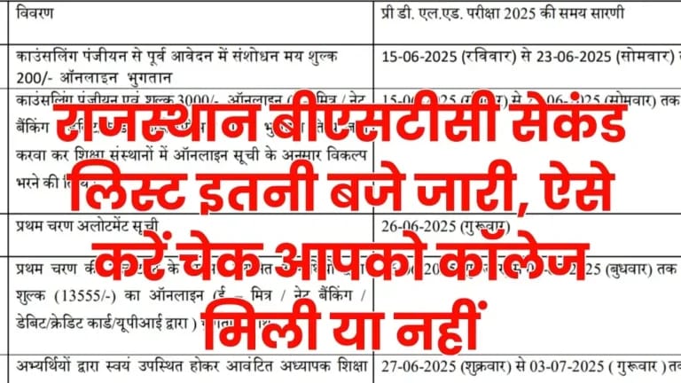 BSTC college Allotment 2025