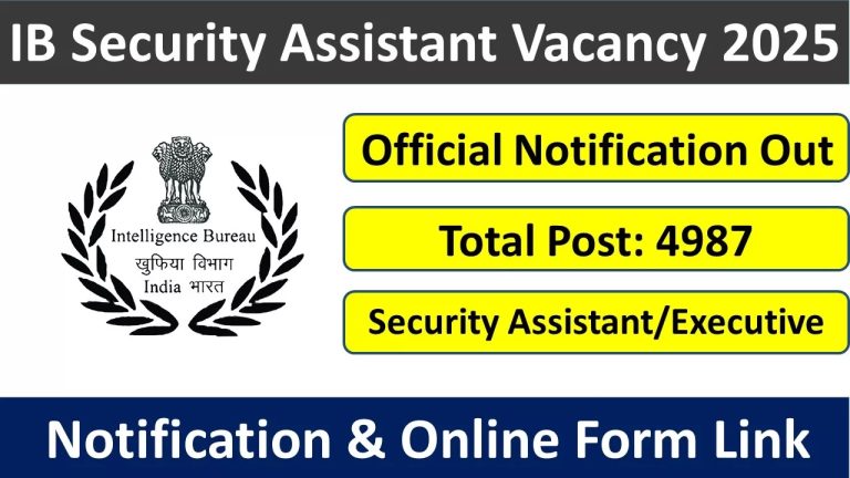 IB Security Assistant Recruitment 2025